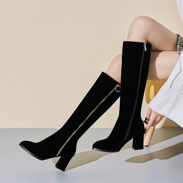 boots flock leather women over the knee party high heels autumn woman shoes winter zipper, Black
boots flock leather women over the knee party high heels autumn woman shoes winter zipper, Black