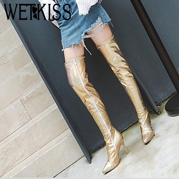 wetkiss patent pu women boots pointed toe footwear high heels female boot over the knee party shoes woman winter plus size 48, Black
wetkiss patent pu women boots pointed toe footwear high heels female boot over the knee party shoes woman winter plus size 48, Black