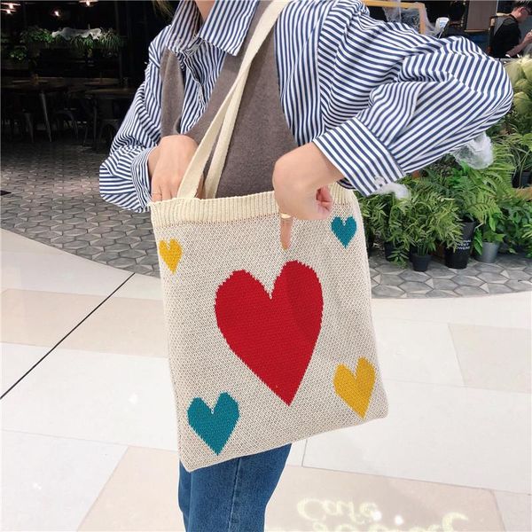 hylhexyr women's knitted shoulder bag lovely love totes red heart large shopping bags version girl students handbag leisure
hylhexyr women's knitted shoulder bag lovely love totes red heart large shopping bags version girl students handbag leisure