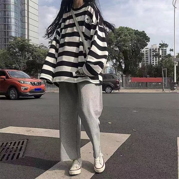 ymaoe autumn western female student korean style wide harajuku long-sleeved striped style t-shirt pants loose pantst-shirt wide leg pantscas, Gray
ymaoe autumn western female student korean style wide harajuku long-sleeved striped style t-shirt pants loose pantst-shirt wide leg pantscas, Gray