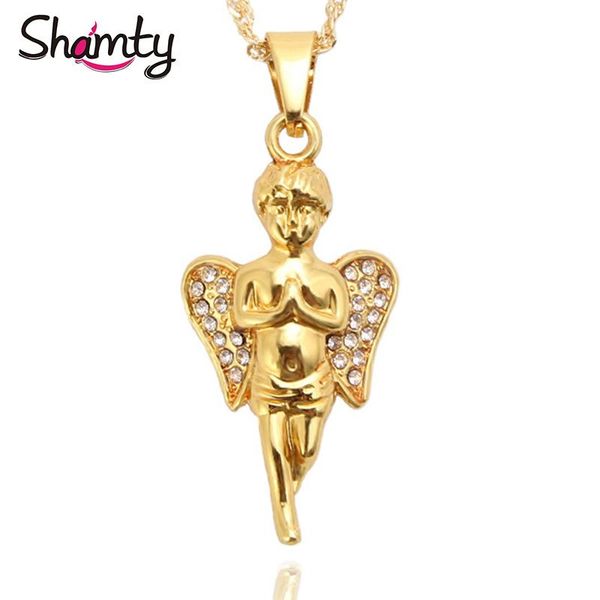 pendant necklaces shamty trendy angel hands merger pray pure gold color jewelry zircon crystal fashion design quality, Silver
pendant necklaces shamty trendy angel hands merger pray pure gold color jewelry zircon crystal fashion design quality, Silver