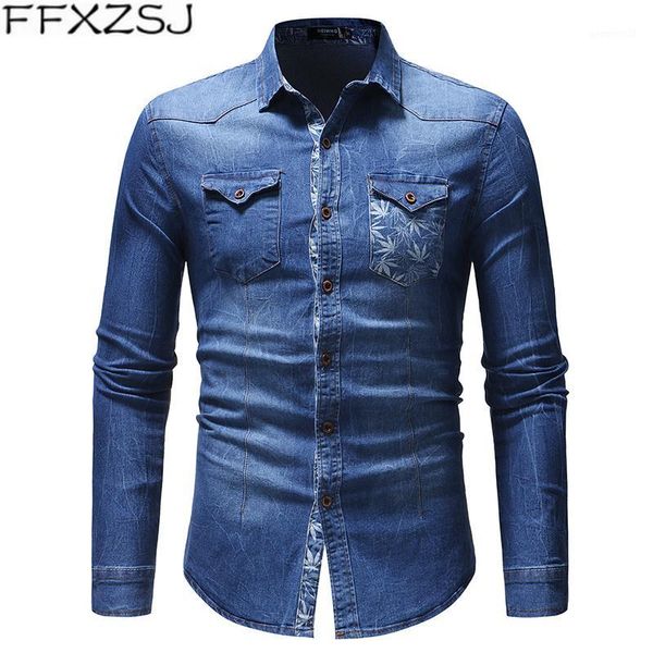 men's casual shirts ffxzsj brand black denim shirt men fit slim long sleeve 2021 autumn cotton jeans dress mens clothing 1, White;black
men's casual shirts ffxzsj brand black denim shirt men fit slim long sleeve 2021 autumn cotton jeans dress mens clothing 1, White;black