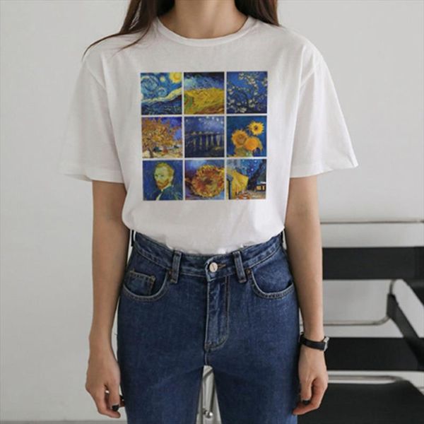 van gogh vintage print art print women t shirt female harajuku ulzzang tees fun t shirts aesthetic art casual femme, White
van gogh vintage print art print women t shirt female harajuku ulzzang tees fun t shirts aesthetic art casual femme, White