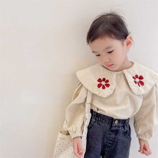 girls autumn cute floral embroidery collar blouses 1-6 years baby girl corduroy casual 220125, White;black
girls autumn cute floral embroidery collar blouses 1-6 years baby girl corduroy casual 220125, White;black