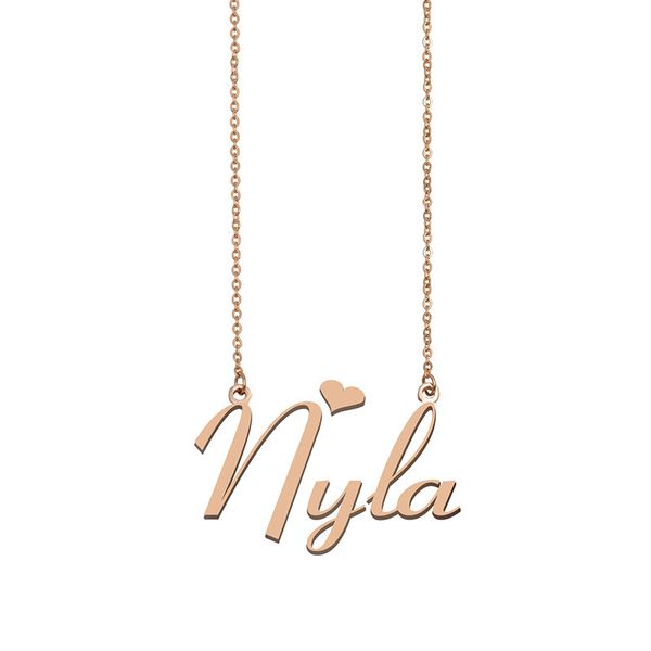 nyla name necklace custom nameplate pendant for women girls birthday gift kids friends jewelry 18k gold plated stainless steel, Silver
nyla name necklace custom nameplate pendant for women girls birthday gift kids friends jewelry 18k gold plated stainless steel, Silver