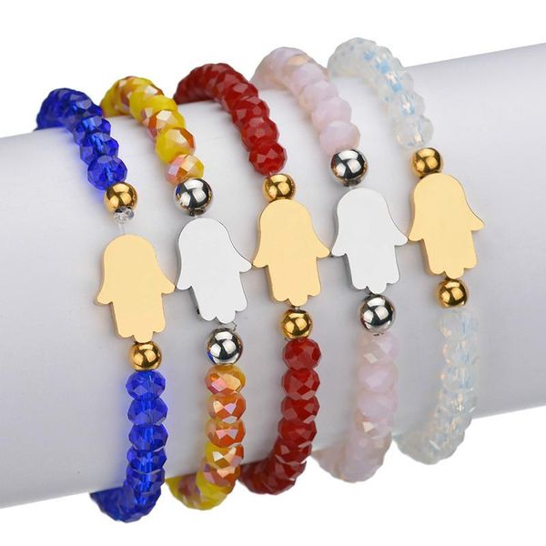 lucky gold silver color stainless steel hamsa hand fatima palm bracelets charm bead men women handmade friendship jewelry, Black
lucky gold silver color stainless steel hamsa hand fatima palm bracelets charm bead men women handmade friendship jewelry, Black