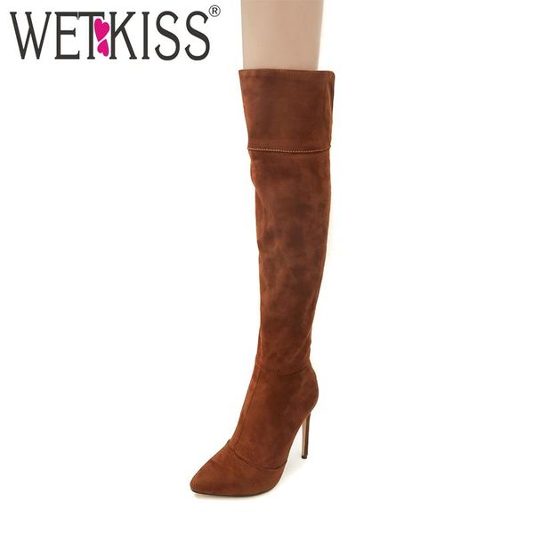 wetkiss winter high heels women boots flock pointed toe footwear zip female over the knee boot shoes women 2020 plus size 32-46, Black
wetkiss winter high heels women boots flock pointed toe footwear zip female over the knee boot shoes women 2020 plus size 32-46, Black