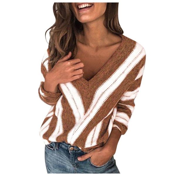 2019 women deep v striped thin sweater autumn knitwear casual long sleeve shirt jumper pull femme knitted pullover blusas bbyfpy, White;black
2019 women deep v striped thin sweater autumn knitwear casual long sleeve shirt jumper pull femme knitted pullover blusas bbyfpy, White;black
