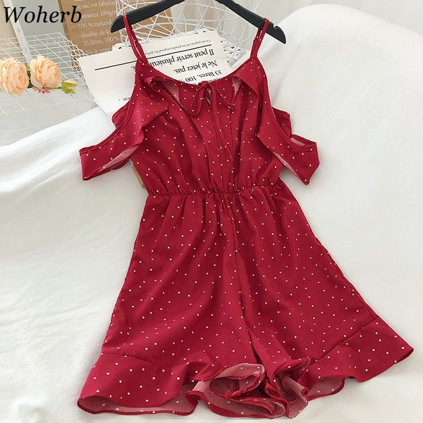 woherb women red jumpsuit bandage ruffles romper summer off shoulder bodysuit dot high waist playsuit chiffon overalls t200704, Black;white
woherb women red jumpsuit bandage ruffles romper summer off shoulder bodysuit dot high waist playsuit chiffon overalls t200704, Black;white