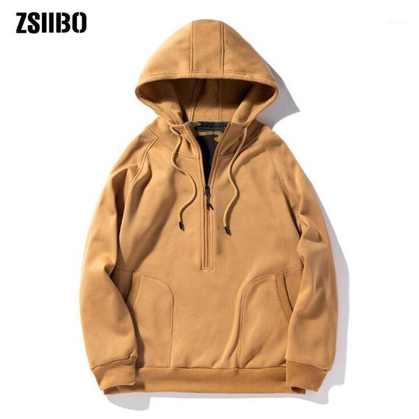 2020 autumn and winter new men's half zipper double pockets plus velvet hoodie solid color trend fashion men's clothing wgwy691, Black
2020 autumn and winter new men's half zipper double pockets plus velvet hoodie solid color trend fashion men's clothing wgwy691, Black