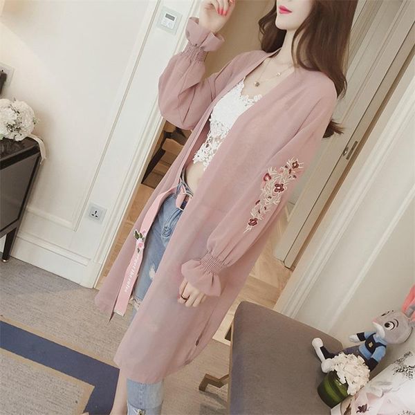 fashion summer large size women chiffon cardigan embroidery flare sleeve elegant chiffon cardigan sunblock long women, White
fashion summer large size women chiffon cardigan embroidery flare sleeve elegant chiffon cardigan sunblock long women, White