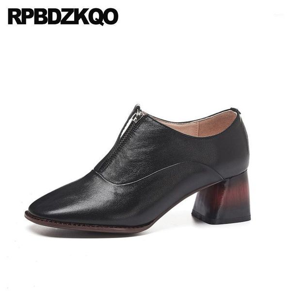 block high heels square toe black genuine leather ladies pumps zipper european designer shoes fashion korean medium 2020 chunky1
block high heels square toe black genuine leather ladies pumps zipper european designer shoes fashion korean medium 2020 chunky1