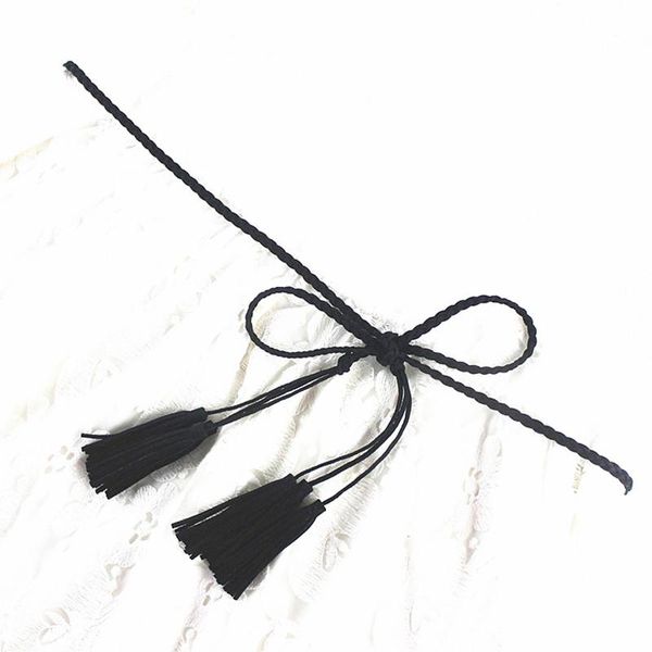 women waist rope braided tassel slim chain bowknot leather belt decorative dress knitted knot fringed girdle black brown
women waist rope braided tassel slim chain bowknot leather belt decorative dress knitted knot fringed girdle black brown