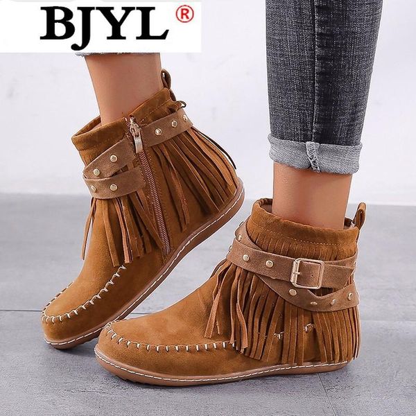 2020 new women vintage ankle boots women's tassel rivet boots ladies sewing round toe flat women fashion zipper casual, Black
2020 new women vintage ankle boots women's tassel rivet boots ladies sewing round toe flat women fashion zipper casual, Black