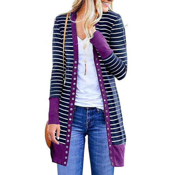 2020 women cotton cardigan long sleeve cotton button striped coats long slim casual coat autumn cardigan, Black;brown
2020 women cotton cardigan long sleeve cotton button striped coats long slim casual coat autumn cardigan, Black;brown