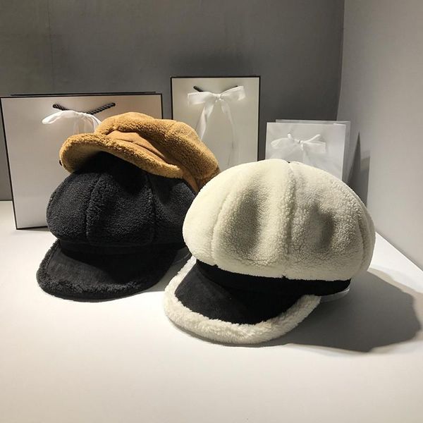 berets lamb hat female autumn and winter warm korean british retro beret casual wild black cap french wholesale ns1656, Blue;gray
berets lamb hat female autumn and winter warm korean british retro beret casual wild black cap french wholesale ns1656, Blue;gray
