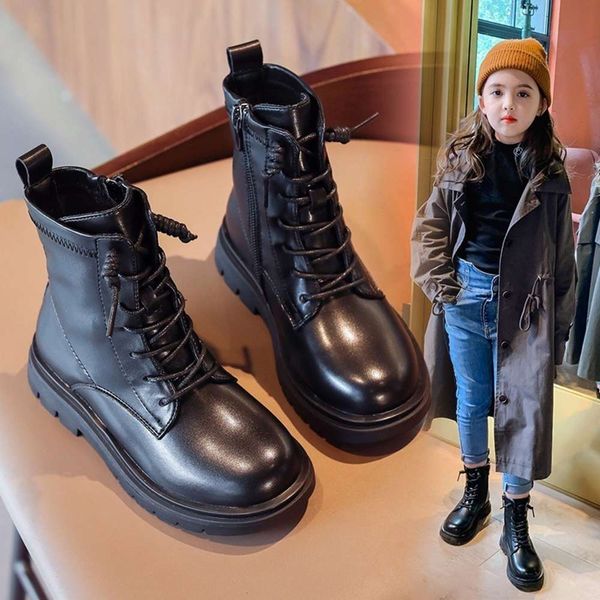 step children's leather autumn and winter 2020 new versatile girl's warm martin boy's soft bottom middle tube boots, Black
step children's leather autumn and winter 2020 new versatile girl's warm martin boy's soft bottom middle tube boots, Black