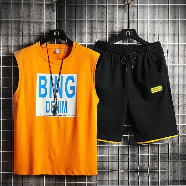 fmzxg 2020 sports casual men's summer new round neck sleeveless vest shorts two piece suit sportswear, Gray
fmzxg 2020 sports casual men's summer new round neck sleeveless vest shorts two piece suit sportswear, Gray