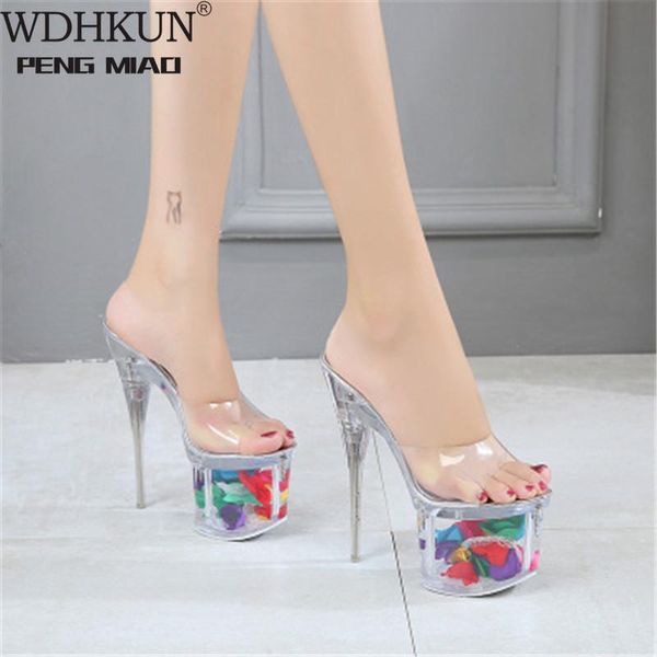 slippers 2021 20cm super high heels peep toe slides nightclub model catwalk shoes stripper transparent crystal platform, Black
slippers 2021 20cm super high heels peep toe slides nightclub model catwalk shoes stripper transparent crystal platform, Black