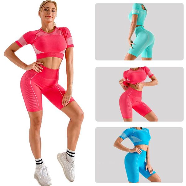 2-piece set of seamless women's sports yoga wear, women's fitness wear, running sports yoga short sleeve shorts, White;red
2-piece set of seamless women's sports yoga wear, women's fitness wear, running sports yoga short sleeve shorts, White;red