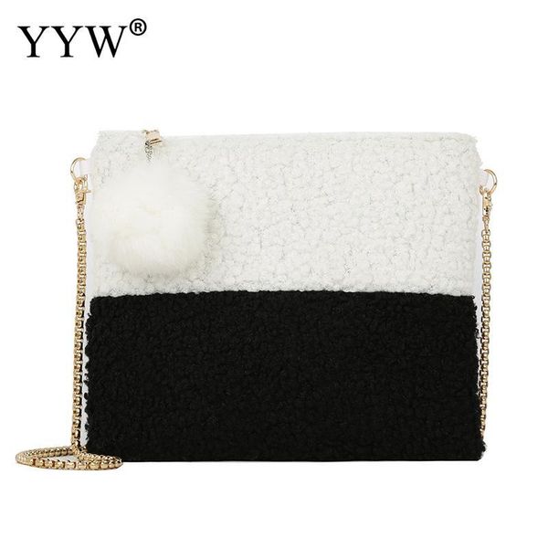 plush envelope crossbody bag soft surface tibetan jewelry with chain with a fur ball contrast color
plush envelope crossbody bag soft surface tibetan jewelry with chain with a fur ball contrast color