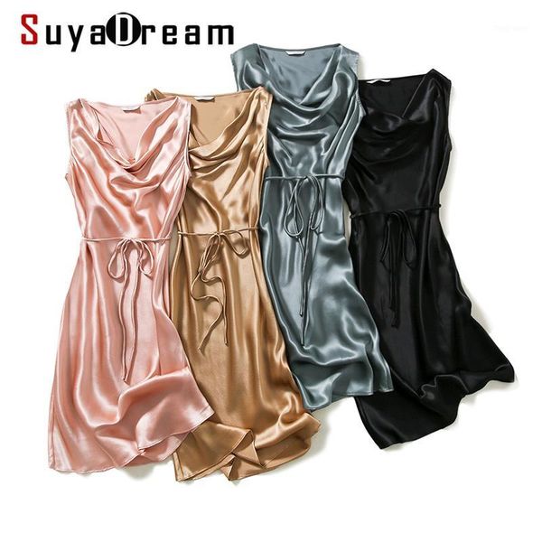suyadream women belted dress 100%silk satin solid sleeveless knee length draped collar dresses 2020 summer elegant dress1, Black;gray
suyadream women belted dress 100%silk satin solid sleeveless knee length draped collar dresses 2020 summer elegant dress1, Black;gray