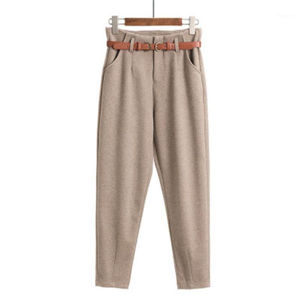 women spring korean style wool warm long pants loose belted slim high waist pants female casual harem trousers1, Black;white
women spring korean style wool warm long pants loose belted slim high waist pants female casual harem trousers1, Black;white