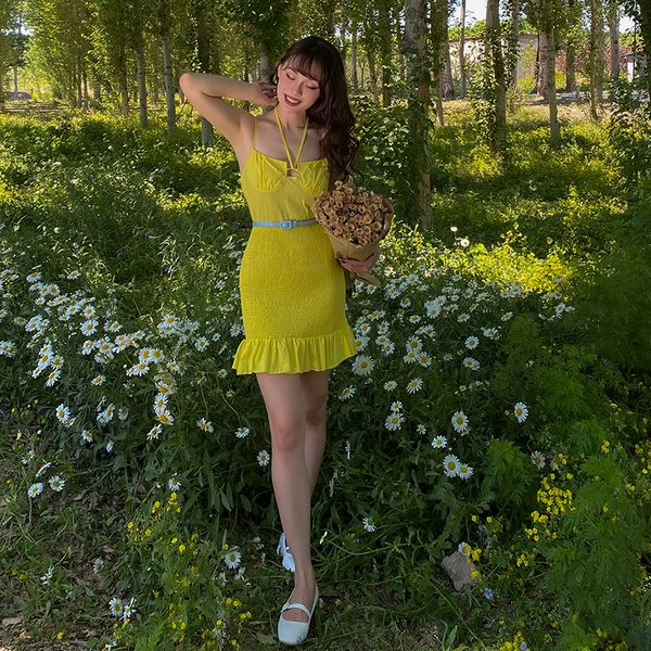 2021 summer new yellow lemon dressed up vintage spaghetti girdle above the knee cute little frilly dress rib7, Black;gray
2021 summer new yellow lemon dressed up vintage spaghetti girdle above the knee cute little frilly dress rib7, Black;gray