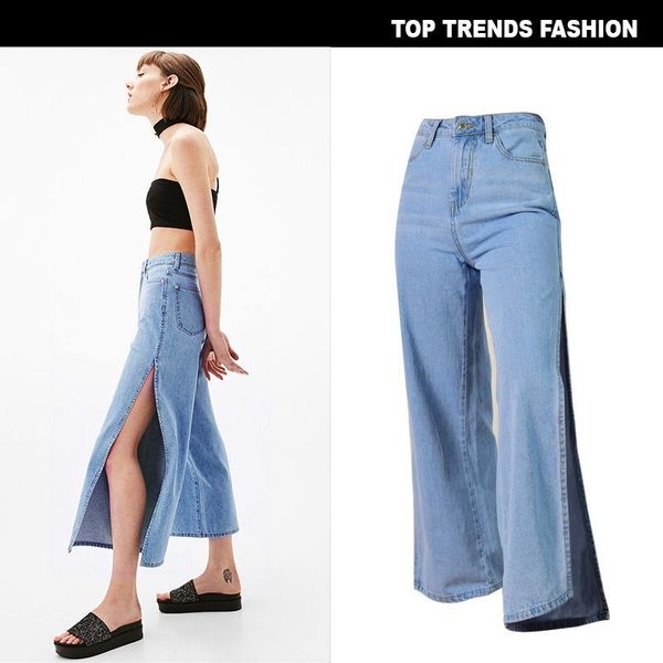 europe america fashion women high waist double slit jeans plus size light blue wide leg trousers loose pants
europe america fashion women high waist double slit jeans plus size light blue wide leg trousers loose pants