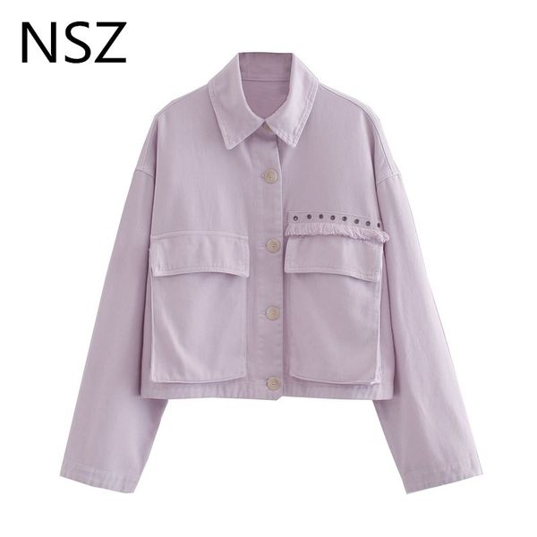 nsz women purple tassel cropped jeans jacket oversized denim coat pocket turn down collar crop outwear streetwear outwear c0929, Black;brown
nsz women purple tassel cropped jeans jacket oversized denim coat pocket turn down collar crop outwear streetwear outwear c0929, Black;brown