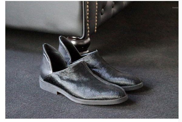 new style luxury horse hair split flat comfortable casual shoes men black pointed toes slip on loafers large size
new style luxury horse hair split flat comfortable casual shoes men black pointed toes slip on loafers large size