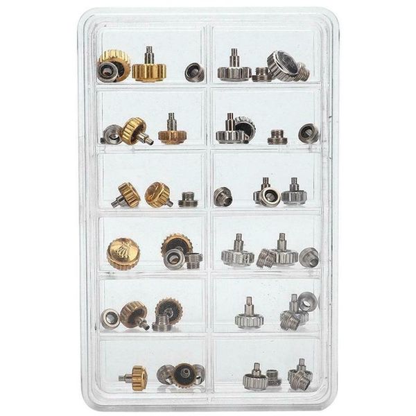 40pcs Watch Crowns Watch Waterproof Replacement Assorted Repair Tools With Box