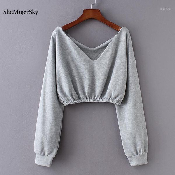 shemujersky crop hoodie gray long sleeve v-neck women hoodies white sweatshirt womens streetwear sudaderas mujer1, Black
shemujersky crop hoodie gray long sleeve v-neck women hoodies white sweatshirt womens streetwear sudaderas mujer1, Black