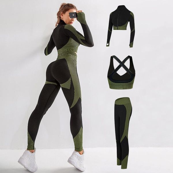3 piece seamless yoga set female sport gym clothes women sports bra yoga pants full zip crop long sleeve workout clothing, White;red
3 piece seamless yoga set female sport gym clothes women sports bra yoga pants full zip crop long sleeve workout clothing, White;red
