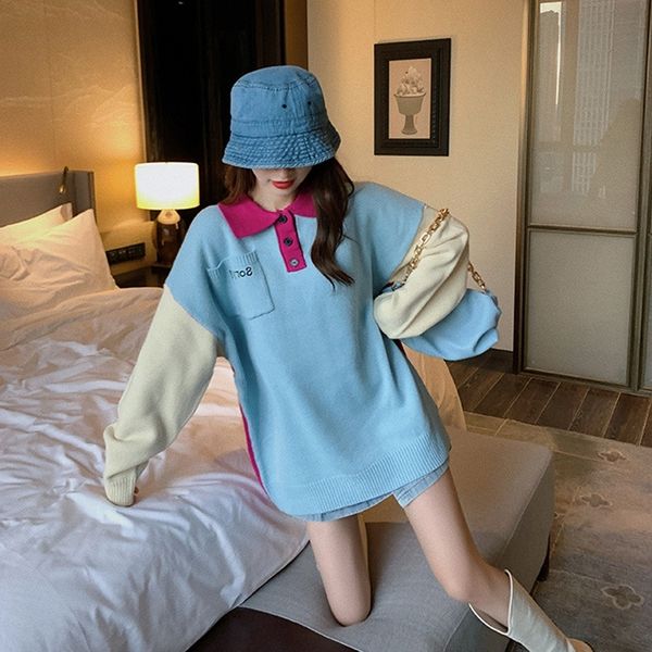 5mzlp sleeve long color matching knitted women's autumn coat dress 2020 new korean version studentsloose and versatile lazy letter coat, White;black
5mzlp sleeve long color matching knitted women's autumn coat dress 2020 new korean version studentsloose and versatile lazy letter coat, White;black