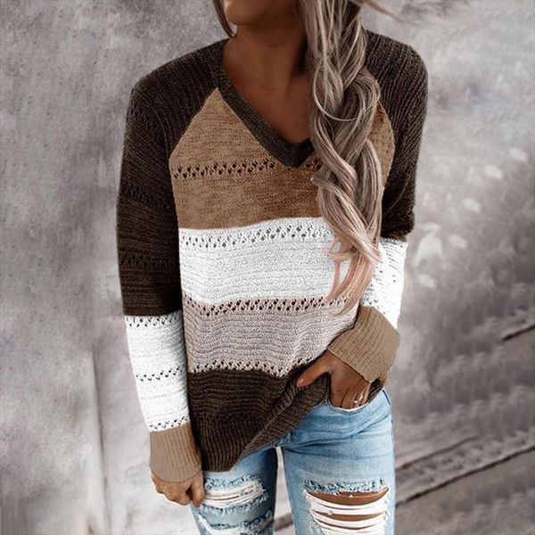 45 fashion woman sweaters patchwork v neck long sleeves sweater blouse oversize sweaters women clothes drop shipping, White;black
45 fashion woman sweaters patchwork v neck long sleeves sweater blouse oversize sweaters women clothes drop shipping, White;black