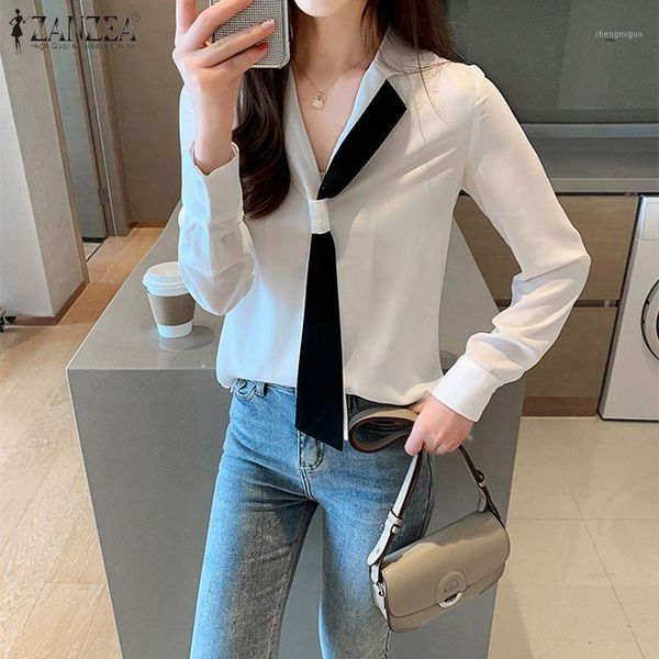 2020 fashion shirts zanzea women and blouses bow tie v neck tunic casual patchwork colar buttons down blusas office chemise1, White
2020 fashion shirts zanzea women and blouses bow tie v neck tunic casual patchwork colar buttons down blusas office chemise1, White
