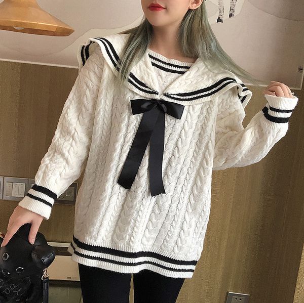 2021 sweet korean female blouses new autumn winter gola crew torso knitted sweater kawaii bowtie oversized mesh 672x, White;black
2021 sweet korean female blouses new autumn winter gola crew torso knitted sweater kawaii bowtie oversized mesh 672x, White;black