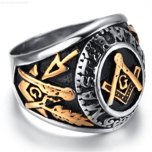 ason men's silver gold color master mason stainless steel masonic ring, Golden;silver
ason men's silver gold color master mason stainless steel masonic ring, Golden;silver