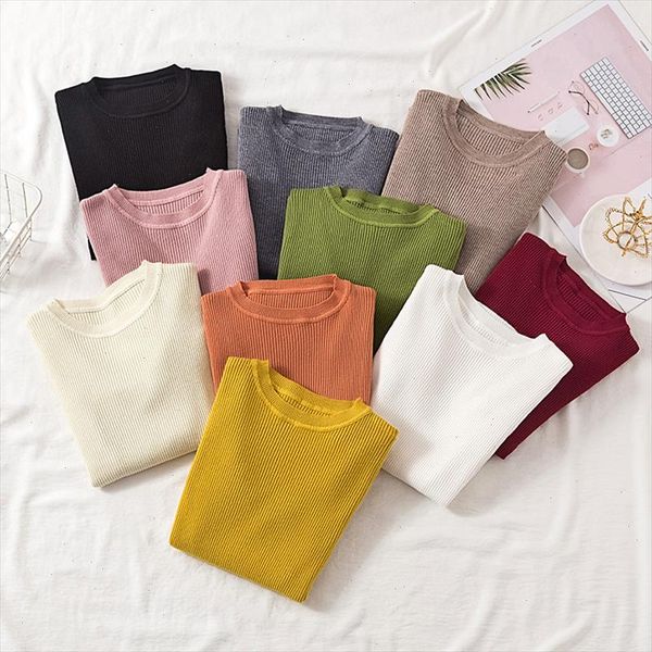 women pullover sweater round neck slim casual basic ribbed knit winter knitted sweater women 2021 knitwear jumpers ladies, White;black
women pullover sweater round neck slim casual basic ribbed knit winter knitted sweater women 2021 knitwear jumpers ladies, White;black