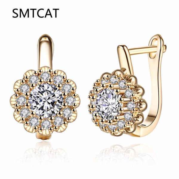 smtcat trendy shining flower shape cubic zircon wedding hoop earrings for brides women charms party korean cz jewelry, Golden;silver
smtcat trendy shining flower shape cubic zircon wedding hoop earrings for brides women charms party korean cz jewelry, Golden;silver