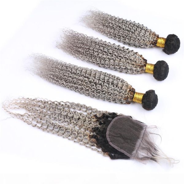 silver grey ombre indian human hair weave bundles with 4x4 lace closure kinky curly #1b grey ombre virgin hair weft extensions with closure, Black;brown
silver grey ombre indian human hair weave bundles with 4x4 lace closure kinky curly #1b grey ombre virgin hair weft extensions with closure, Black;brown