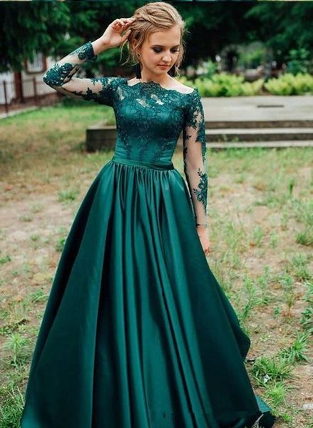lace applique long sleeves evening dresses bateau neck zipper back sweet 16 prom dress ruched satin a line robe de soriee, Black;red
lace applique long sleeves evening dresses bateau neck zipper back sweet 16 prom dress ruched satin a line robe de soriee, Black;red