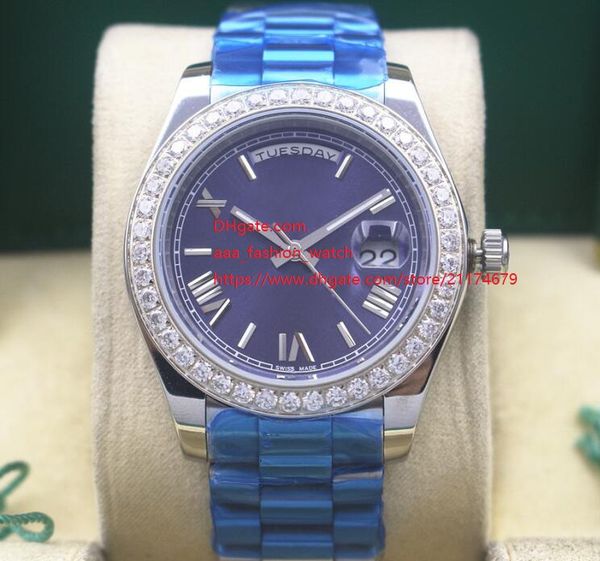 factory supplier wristwatches sapphire glass 41mm day-date blue dial diamond bezel automatic mechanical mens watches, Slivery;brown
factory supplier wristwatches sapphire glass 41mm day-date blue dial diamond bezel automatic mechanical mens watches, Slivery;brown