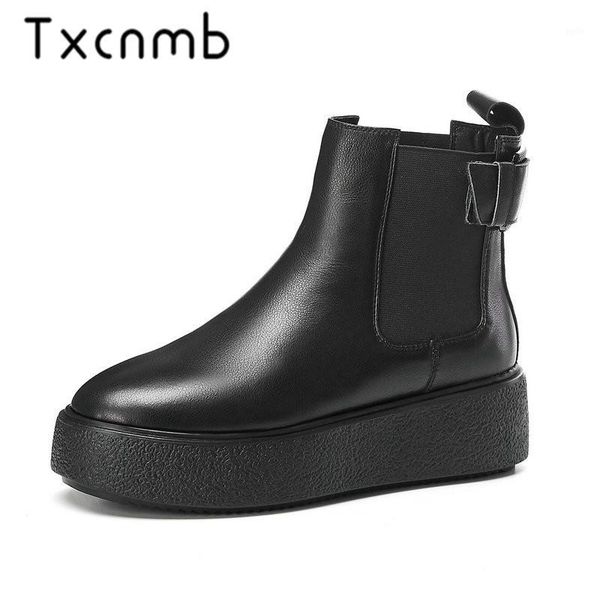 txcnmb genuine leather boots women ankle boots handmade platform heels comfortable shoes women autumn winter1, Black
txcnmb genuine leather boots women ankle boots handmade platform heels comfortable shoes women autumn winter1, Black