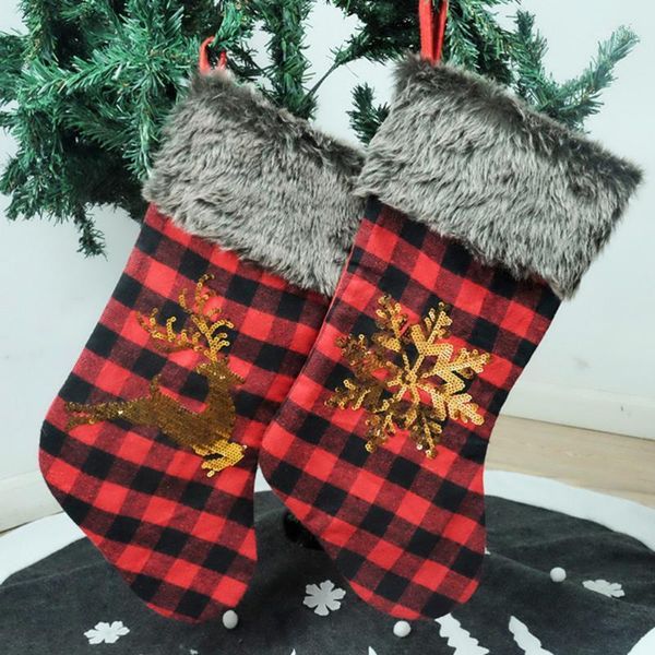 christmas decorations 1pc plaid xmas stocking snowflake plush cuff candy bag tree decor1
christmas decorations 1pc plaid xmas stocking snowflake plush cuff candy bag tree decor1
