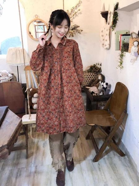 sen retro floral dress mid-length cotton sweet cute lace doll collar loose japanese dress female autumn, Black;gray
sen retro floral dress mid-length cotton sweet cute lace doll collar loose japanese dress female autumn, Black;gray