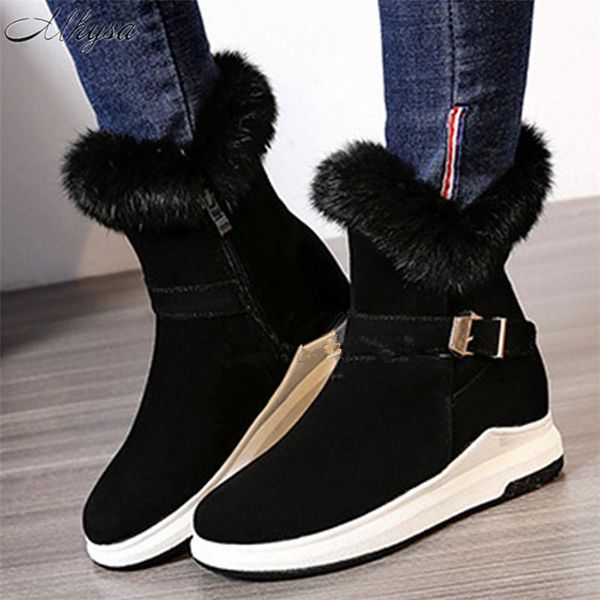boots 2021 winter women warm snow faux suede ankle female internal lift plush shoes w625, Black
boots 2021 winter women warm snow faux suede ankle female internal lift plush shoes w625, Black
