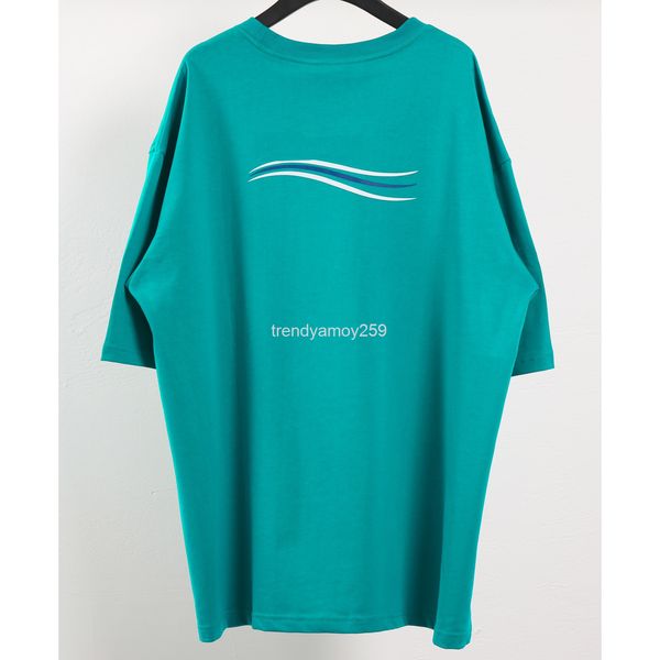 women's t-shirt high version brand cola b family wave printing t-shirt lake green phosphor loose men's and women's short slee, White
women's t-shirt high version brand cola b family wave printing t-shirt lake green phosphor loose men's and women's short slee, White