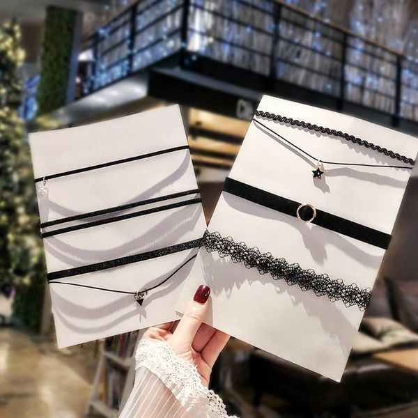 three piece set jewelry chain black tattoo about necklace collar bone decoration female neck short, Silver
three piece set jewelry chain black tattoo about necklace collar bone decoration female neck short, Silver
